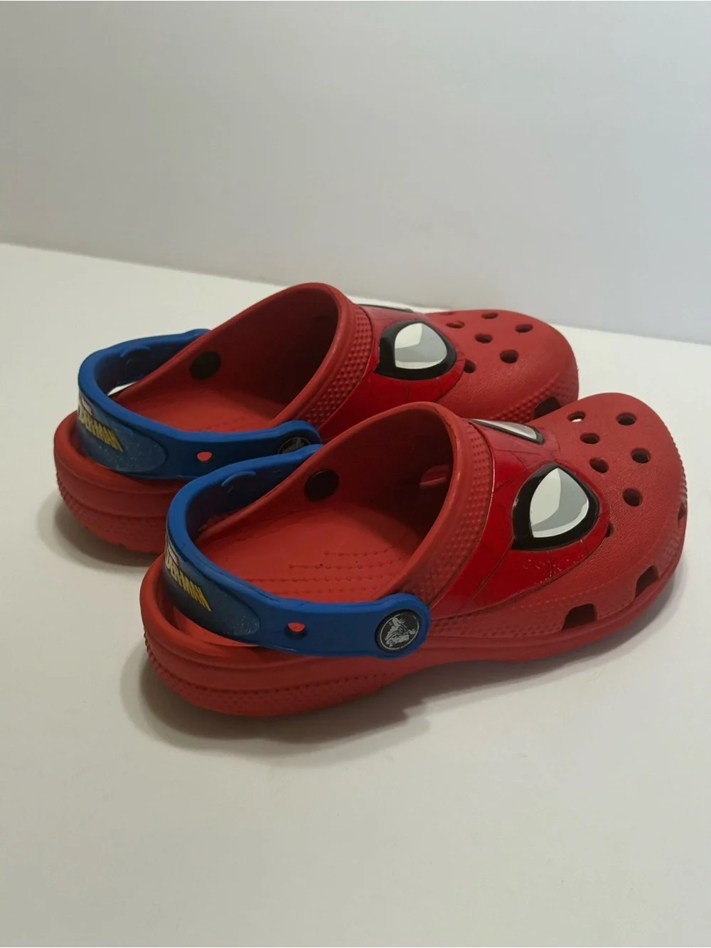 Crocs Red Spider Man Clogs with Blue Strap children’s Sz 13 C